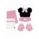 Conjunto de bufanda, gorro y guantes de Minnie rosa y negro