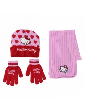 Conjunto Hello Kitty de bufanda, gorro y guantes