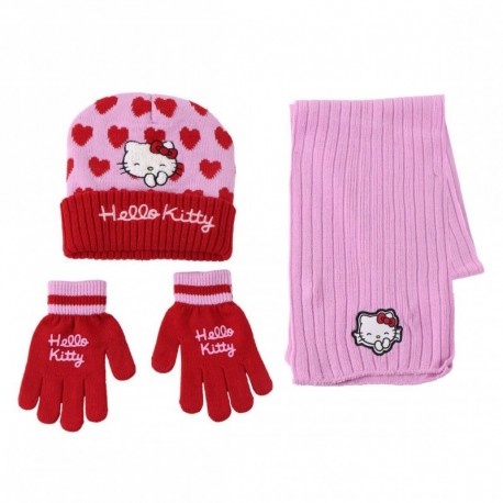 Ensemble Hello Kitty avec écharpe, bonnet et gants