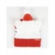 Gorro Hello Kitty de punto blanco con lazo rojo