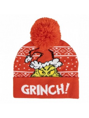 Gorro rojo de punto The Grinch con pompón navideño