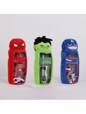 Estuche peluche Avengers con Spiderman, Hulk y Captain America