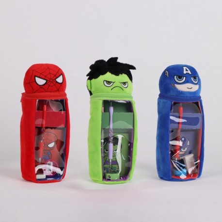 Estuche peluche Avengers con Spiderman, Hulk y Captain America
