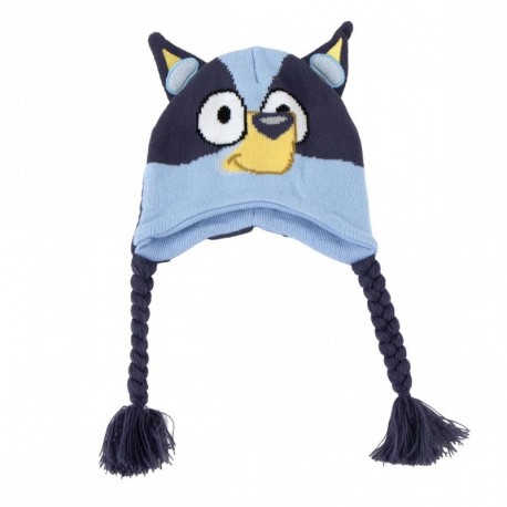 Gorro peruano de Bluey con orejas y trenzas