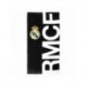 Toalla de microfibra negra del Real Madrid con escudo y letras RMCF