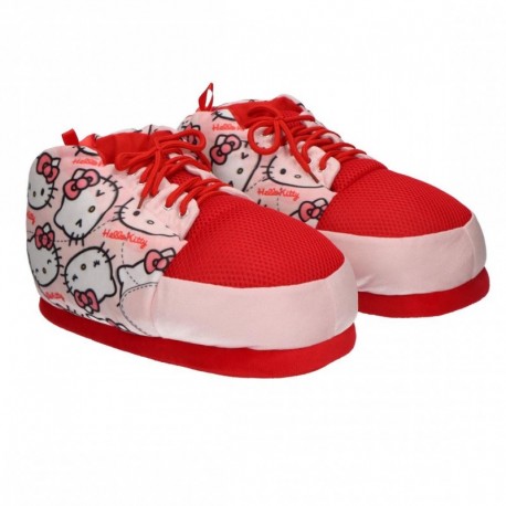 Chaussons maison style botte Hello Kitty, couleur rouge