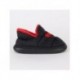 Zapatillas de casa negras de Superman con logo y forro rojo
