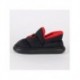 Zapatillas de casa negras de Superman con logo y forro rojo