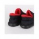 Zapatillas de casa negras de Superman con logo y forro rojo