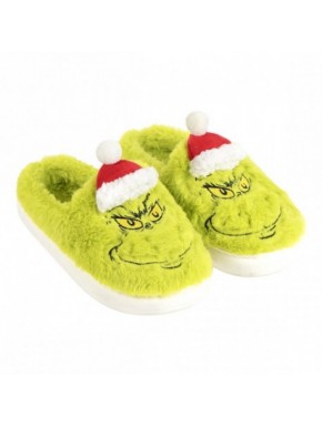 Zapatillas de casa verdes The Grinch con gorro de Santa