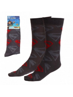 Calcetines Superman grises con logo rojo