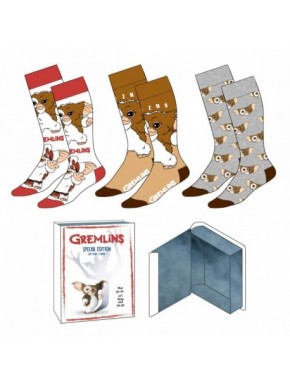 Pack de tres calcetines Gremlins con diseño de Gizmo