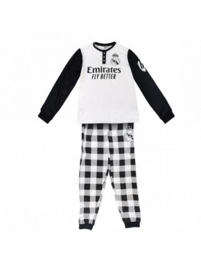 Pijama largo Real Madrid blanco y negro