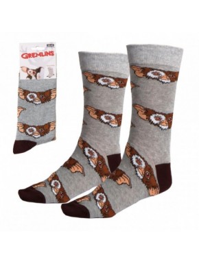 Meias cinza com design de Gizmo de Gremlins