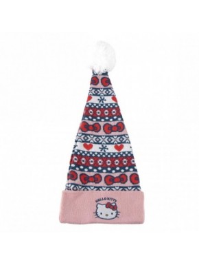 Bonnet de Noël Hello Kitty en tricot avec design multicolore