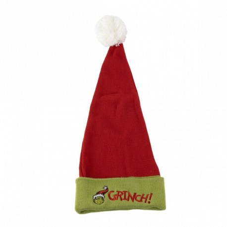 Gorro navideño The Grinch rojo y verde con pompón blanco