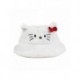 Gorro pescador blanco de Hello Kitty con orejas y lazo rojo