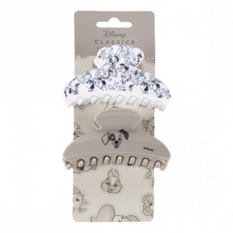 Set de clips de pelo Disney 101 Dálmatas en blanco y beige