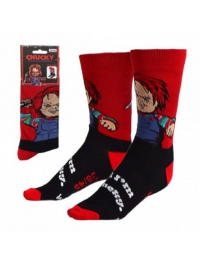Meias Chucky vermelho escuro para tamanhos 38-45