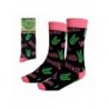 Meias Unissex Wicked Escuras com Detalhes Rosa e Verde