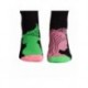 Chaussettes noires Wicked avec détails roses et verts