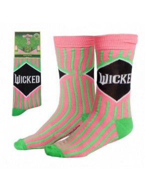 Meias Wicked em rosa e verde com design listrado