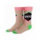 Chaussettes Wicked en rose et vert avec design rayé
