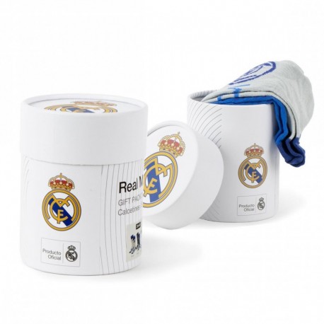 Pack de meias do Real Madrid em caixa cilíndrica multicolor