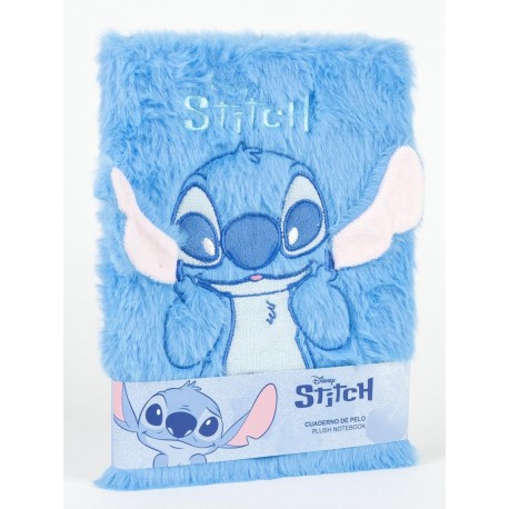 Carnet en peluche bleu avec design de Stitch de Disney