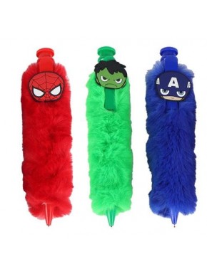 Stylo peluche coloré Avengers avec Spiderman, Hulk et Captain America