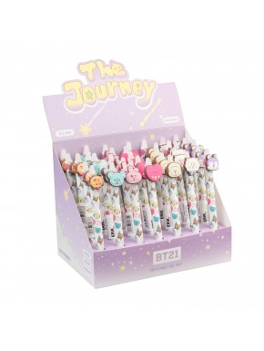 Caneta surpresa de gel apagável BT21 com topper de silicone