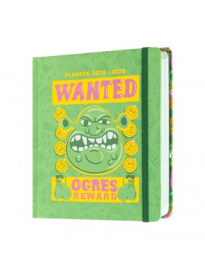Agenda scolaire Shrek 2025/2026 vert avec design d'ogre
