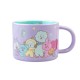 Taza morada BT21 The Journey con personajes animados.