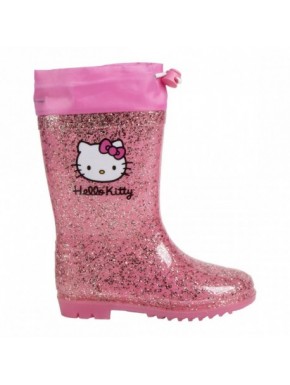 Botas de lluvia Hello Kitty rosa con purpurina