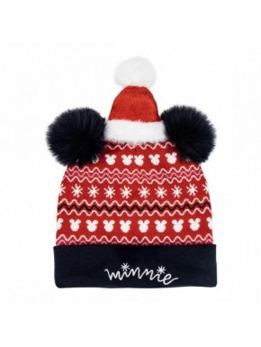 Bonnet tricot rouge Minnie pour Noël