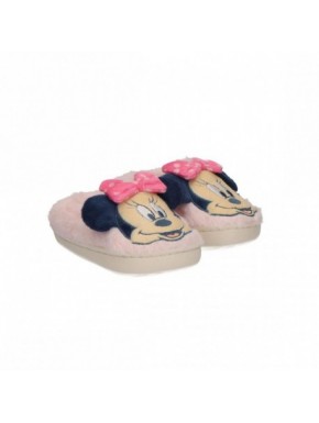 Zapatillas de casa rosas Minnie Mouse con orejas y lazo