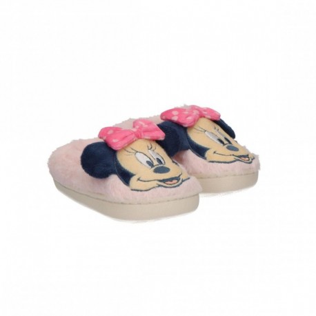 Zapatillas de casa rosas Minnie Mouse con orejas y lazo
