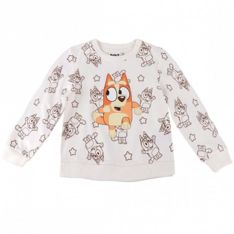 Sweat blanc Bluey avec un design répété