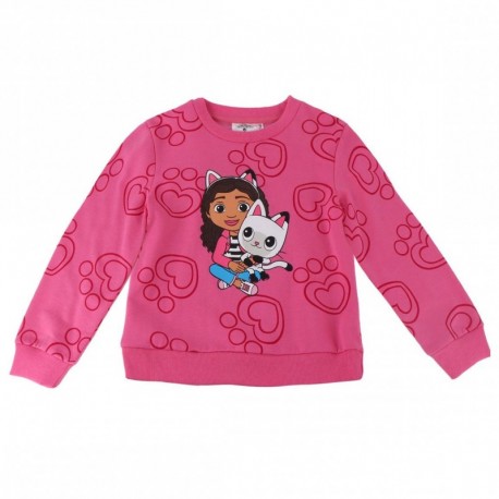 Sudadera rosa Gabby's Dollhouse con estampado de corazón