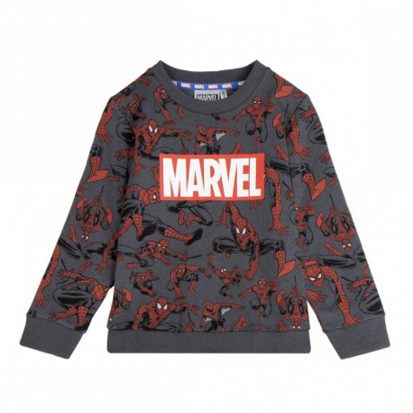 Sudadera gris con diseño Spiderman para niños
