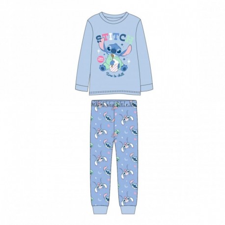 Pijama infantil largo azul de Stitch