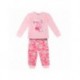 Pijama longo rosa Peppa Pig com design de corações