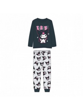 Pijama largo Kuromi Hello Kitty en color oscuro