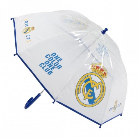 Parapluie manuel POE bulle Real Madrid blanc et bleu