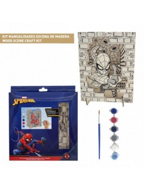 Kit de manualidades Spiderman de madera para colorear
