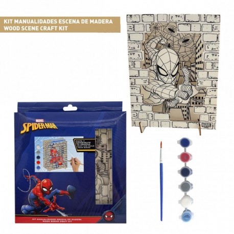Kit de manualidades Spiderman de madera para colorear