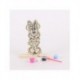 Figuras coloreables de madera Minnie con pinturas y pincel