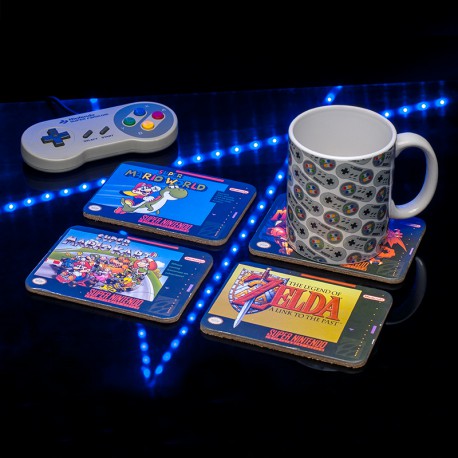 Conjunto de 4 porta-copos Super Nintendo