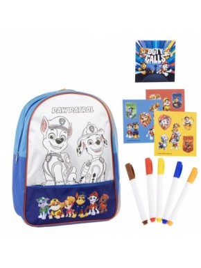 Mochila azul de Paw Patrol con kit de manualidades