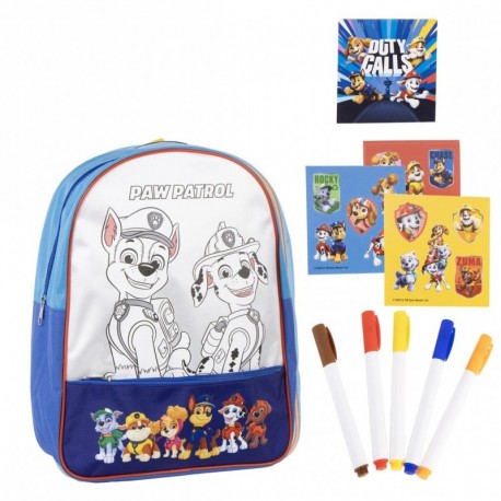 Mochila azul de Paw Patrol con kit de manualidades